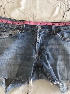 7 For All Mankind Women's Light Blue Denim Cutoff Shorts